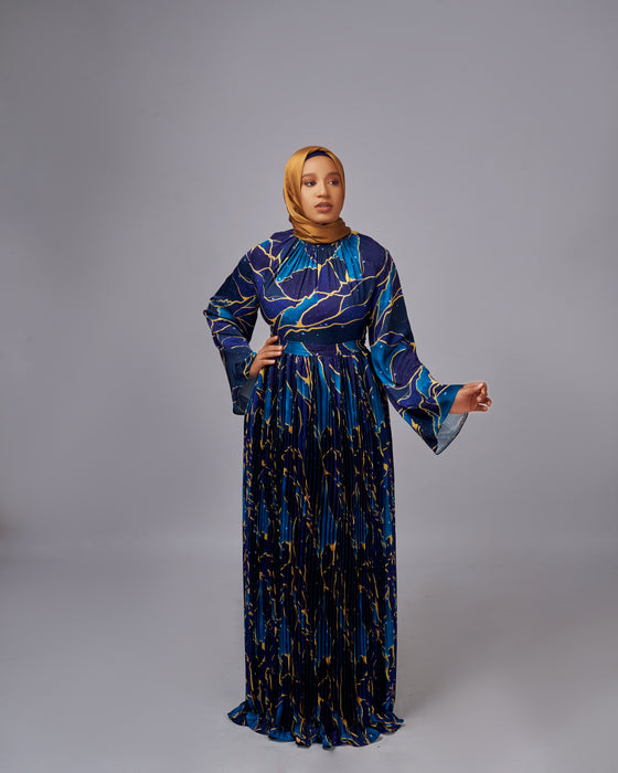 Bold Dress | Pleated Satin Silk Dress
