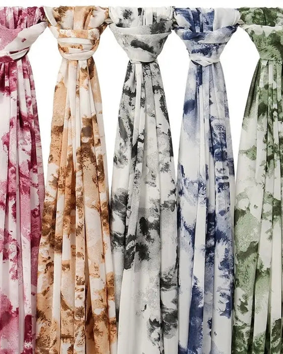 Marble Print Chiffon Scarf