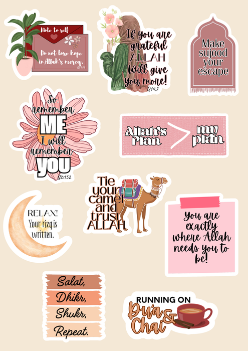 Islamic Reminders Sticker Sheet