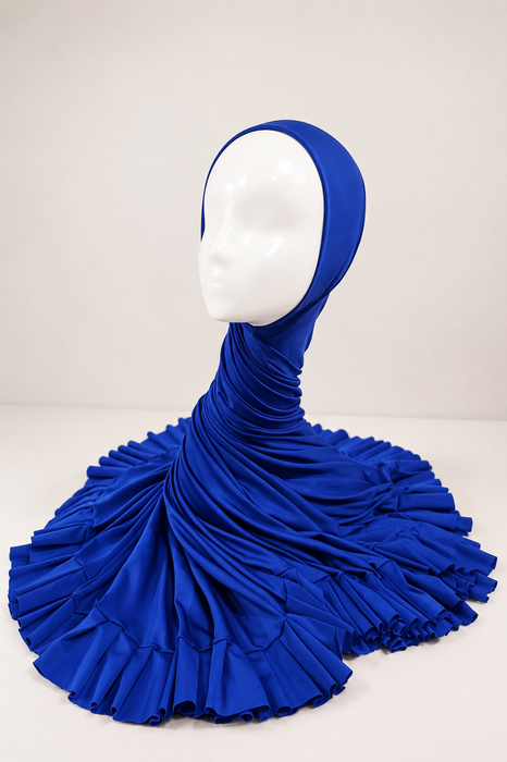Adult Hijab with Frills - Royal Blue