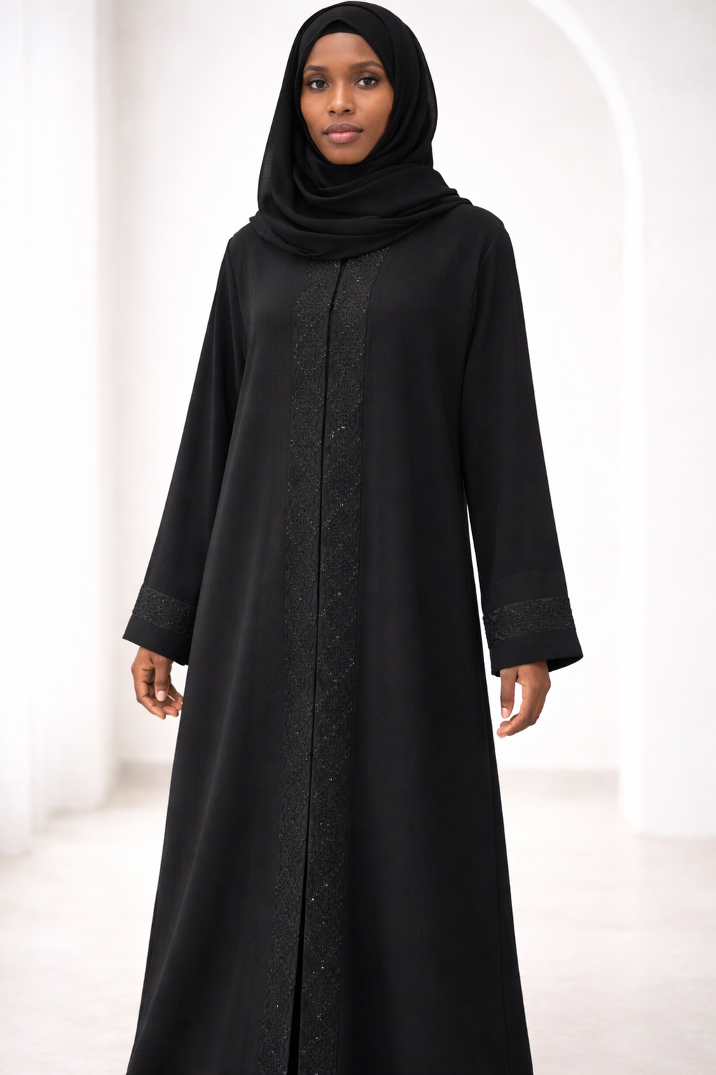 Black Embellished Abaya Elegant Modest Wear Nigeria HadiyaSouq