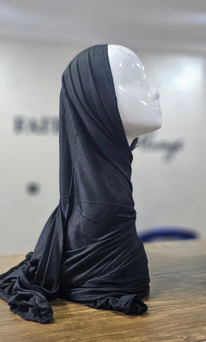 Black Jersey Fabric Hijab on a mannequin head