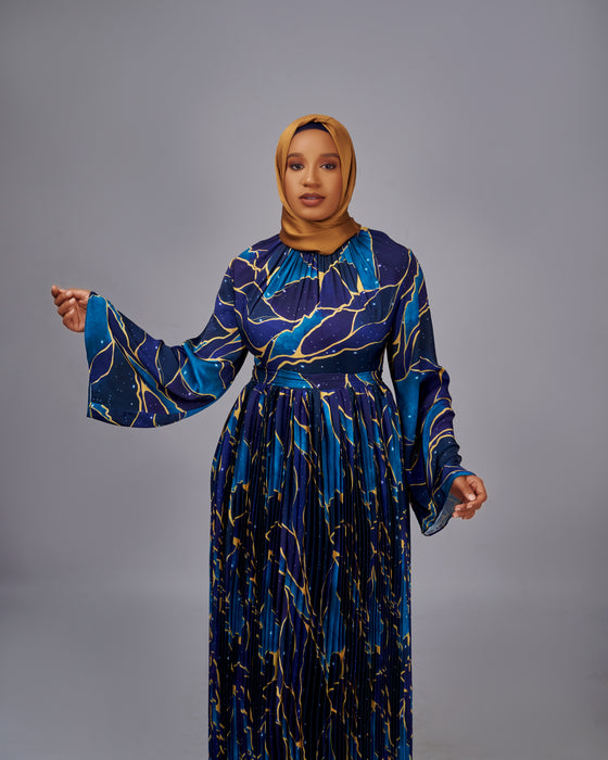 Bold Dress | Pleated Satin Silk Dress