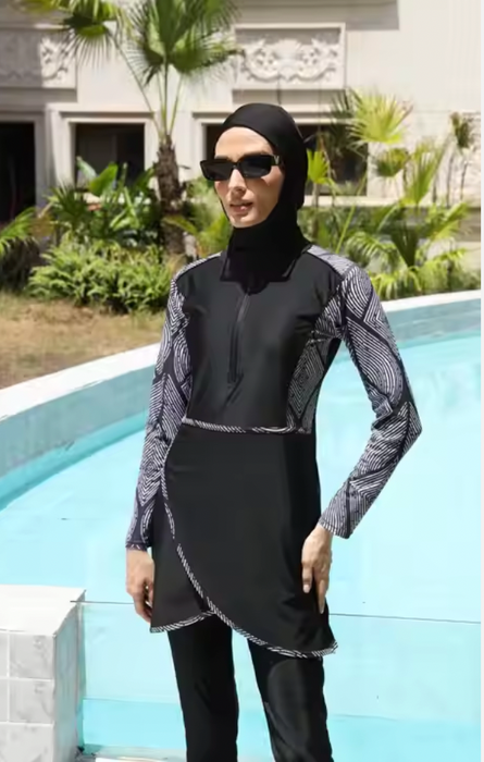 Maillot de bain modeste Black Sea Waves - 3 pièces