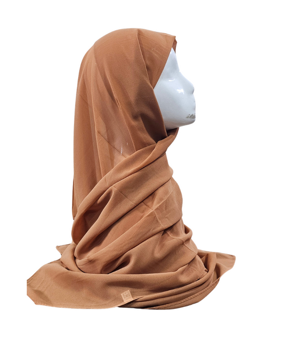 Plain Chiffon Scarf - Camel