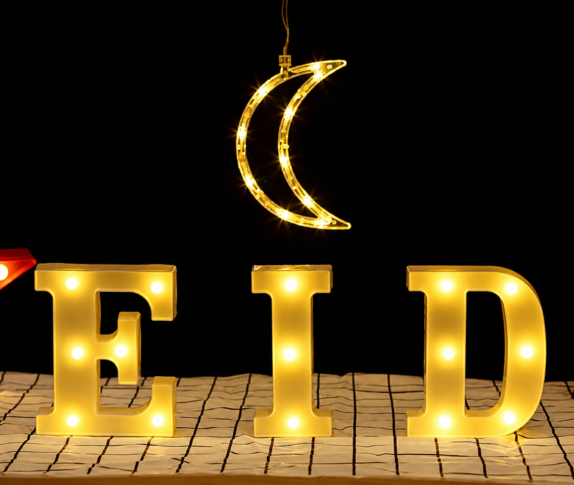 White LED EID Light Up Letters - Battery Powered