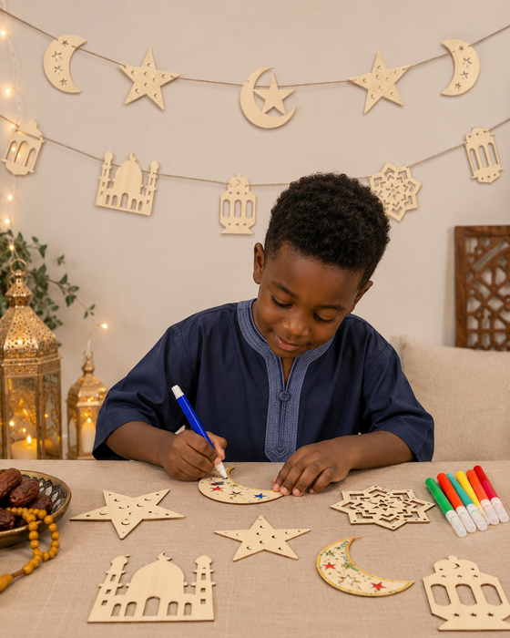 DIY Ramadan & Eid Wooden Banner Set