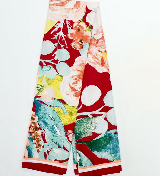 Floral Print Silk Scarf