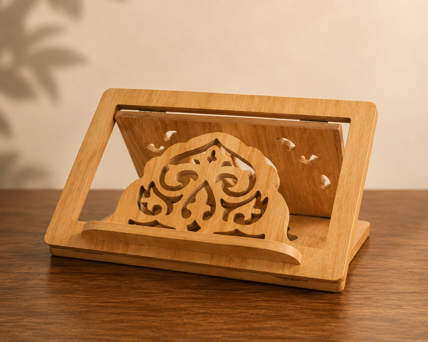 Foldable Wooden Quran Stand & Tablet Holder | Adjustable Islamic Rehal