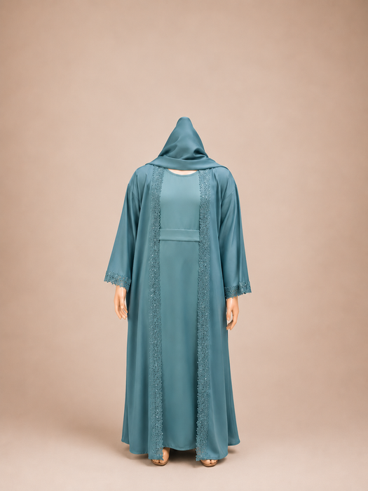 Girls Raina 3pc Abaya (Teal Green)