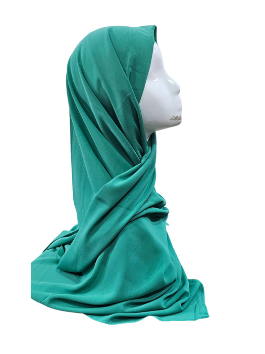 Plain Chiffon Scarf - Green