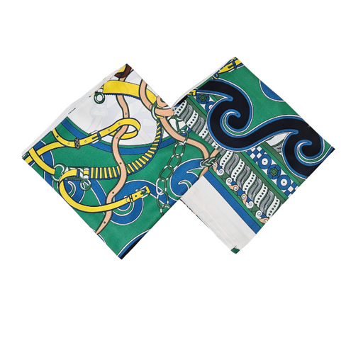 Colorful Silk Scarves with buckle print