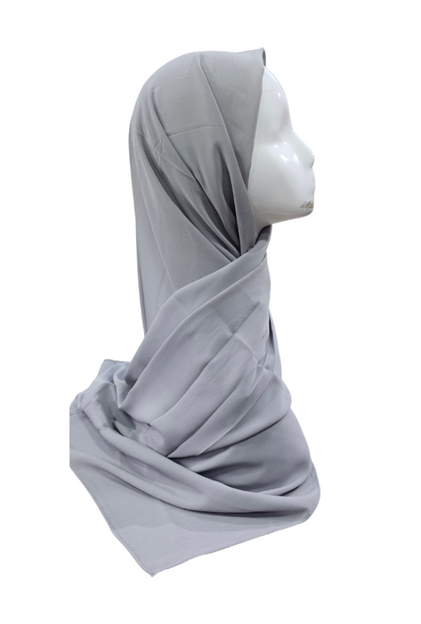 Plain Chiffon Scarf - Light Grey