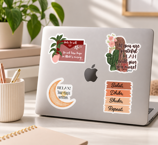 Aesthetic Islamic Stickers on a laptop