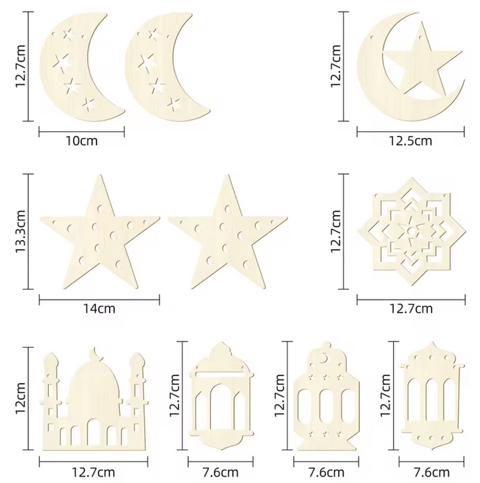 DIY Ramadan & Eid Wooden Banner Set