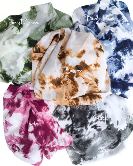 Marble Print Chiffon Scarf
