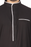 Men's Plain Collar Thobe with White Piping Details (Black)