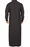 Men's Plain Collar Thobe with White Piping Details (Black)