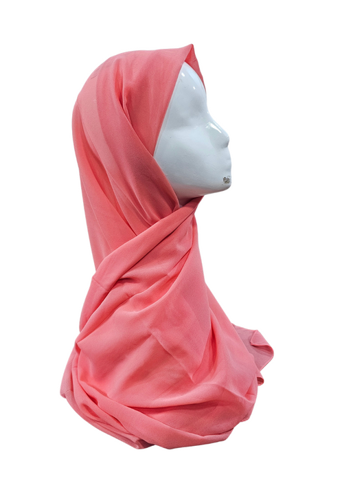 Plain Chiffon Scarf - Peach
