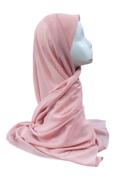 Plain Chiffon Scarf - Light Pink