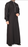 Men's Plain Collar Thobe with White Piping Details (Black)