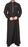 Men's Plain Collar Thobe with White Piping Details (Black)