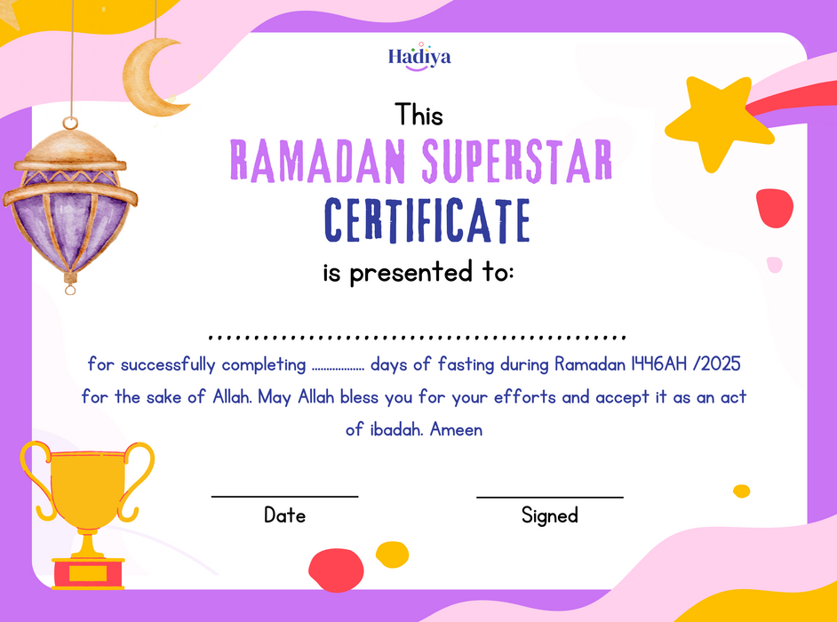 Ramadan Superstar Certificate