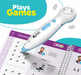 White and blue educational device with 'Kitlab' branding on a worksheet background.