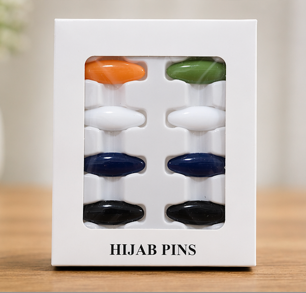 8pc Hijab Safety Pin Clips (Multicolored)