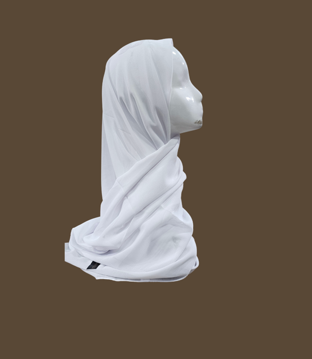 Plain Chiffon Scarf - White