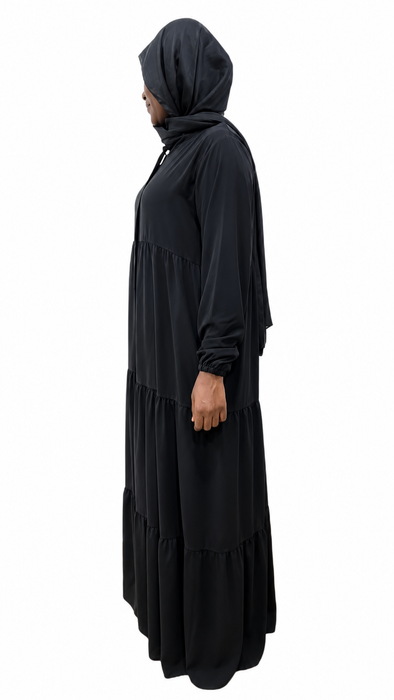 Women's Turkish Tiered Abaya | Modest Maxi Dress