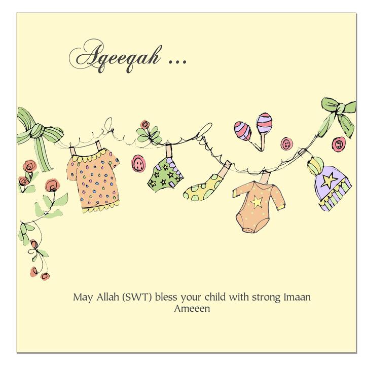 Carte Aqeeqah Mubarak (ligne de vêtements)
